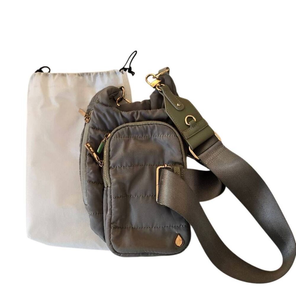 WanderFull Womens Quilted Water Bottle Card Slot Hydrobag Crossbody Bag Gray - Picture 6 of 9